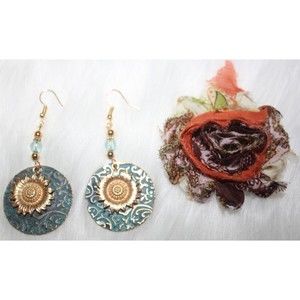 Boho Sunflower Earrings Fashion Vintage Drop Dangle Earrings Women's Jewelry NWT